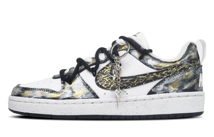 Nike Nike Court Borough Low top Skateboard Shoes Black Gold Unisex