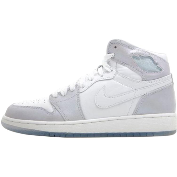 Jordan Jordan 1 High top Basketball Shoes White Gray Unisex
