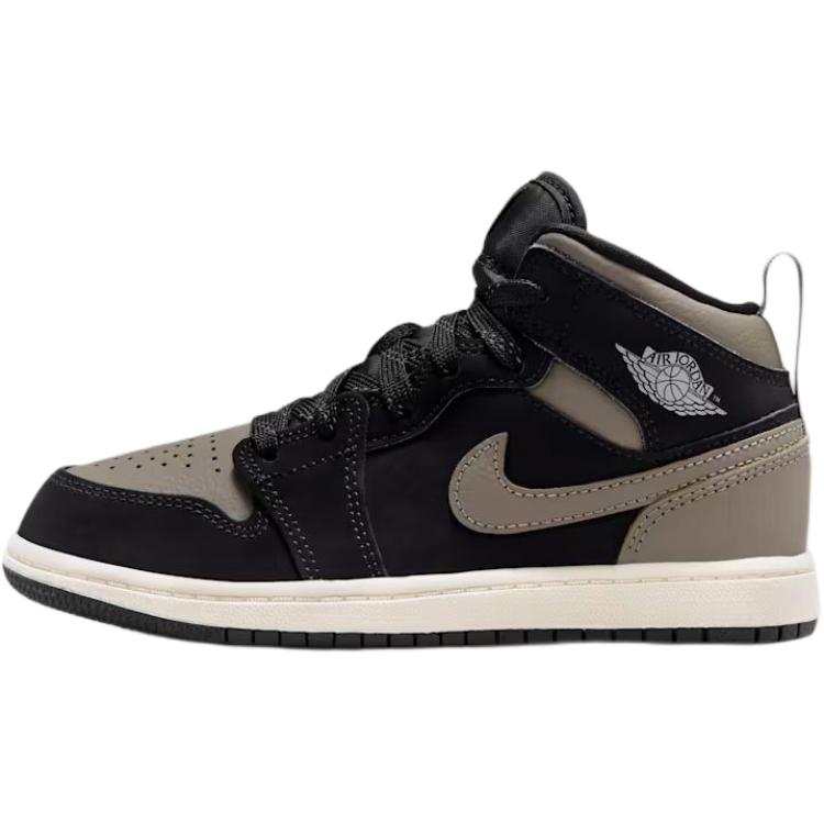 Jordan Jordan Air Jordan 1 High top Children's Basketball Shoes Black Gray Children Aged 3 7 Years Old