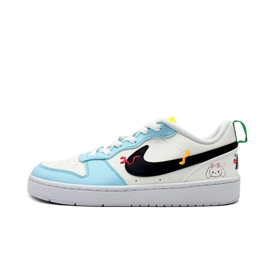 Nike Nike Court Borough Sky Bunny Shadow Slip Resistant Abrasion Resistant Low top Kids' Skateboarding Shoes Cyan Teenagers