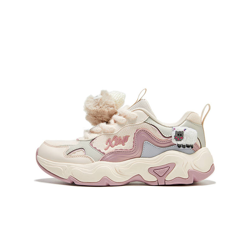 XTEP Abrasion Resistant Abrasion Resistant Low top Casual Shoes Custard Orange Smoke Powder Kids'