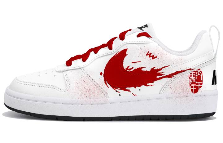Nike Nike Court Borough Low top Kids' Skateboarding Shoes White Red Teenagers