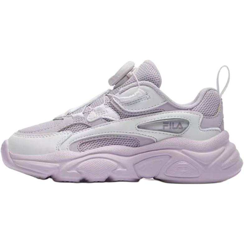 FILA KIDS BOA Slip Resistant Abrasion Resistant Low top Kids' Running Shoes Purple Children Aged 3 7 Years Old