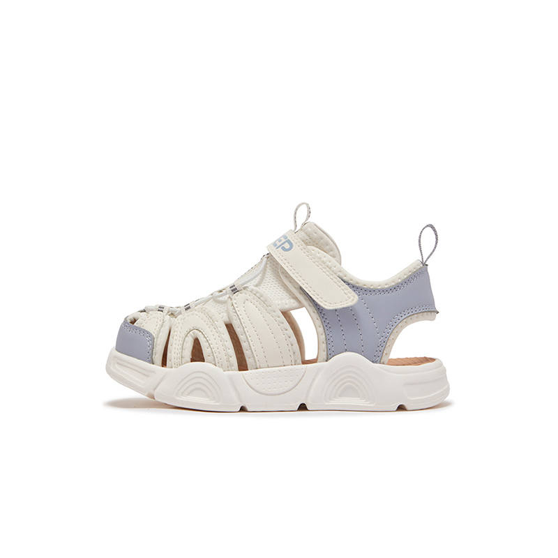 XTEP Synthetic Leather, Textile Slip Resistant Abrasion Resistant Low top Children's Sandals Sail White Dawn Gray