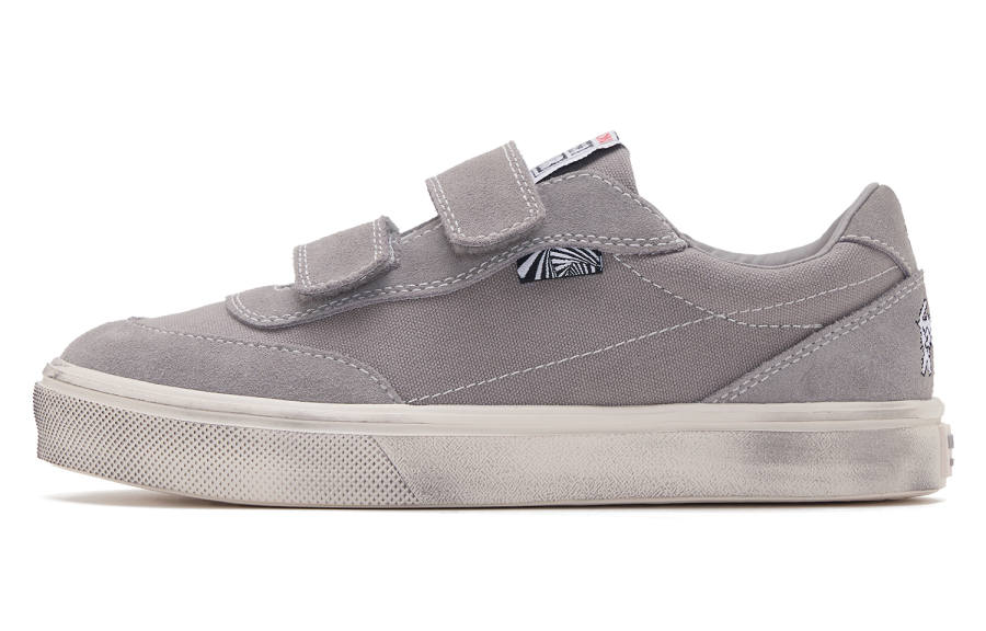 Vision Street Wear Canvas, Cow Leather Low top Kids' Skateboarding Shoes Puppy Gray Kids'