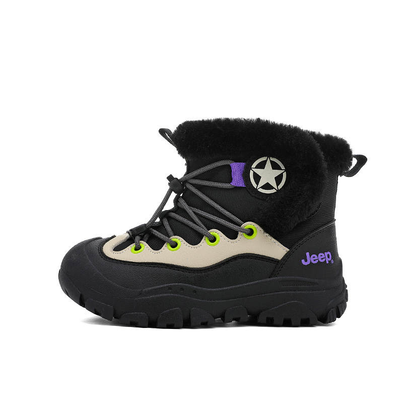 Jeep Thermal Cushioning Abrasion Resistant Slip Resistant Anti Kick Children's Cotton Shoes