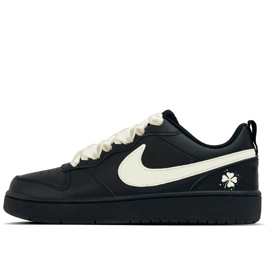 Nike Nike Court Borough Lucky Clover Leather Slip Resistant Abrasion Resistant Low top Kids' Skateboarding Shoes