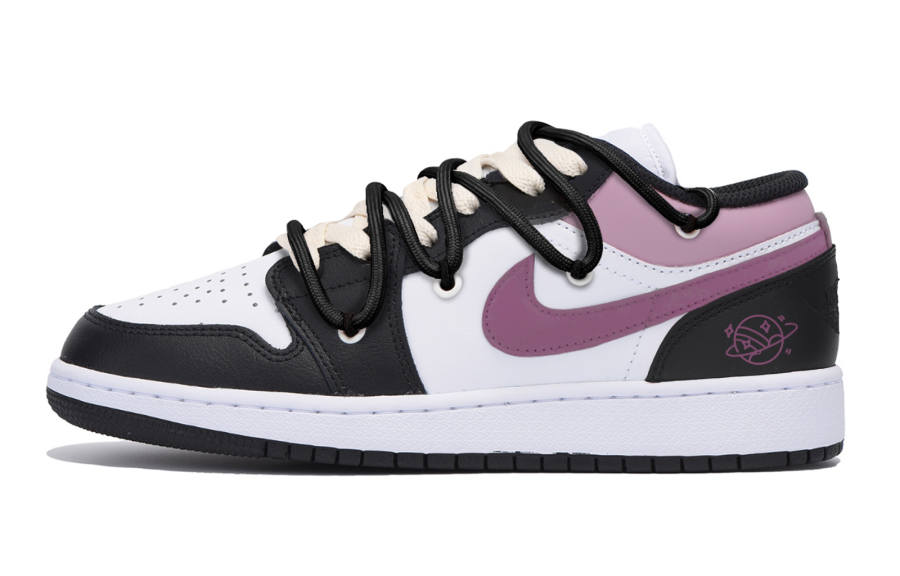 Jordan Jordan Air Jordan 1 Slip Resistant Low top Children's Basketball Shoes Black Teenagers