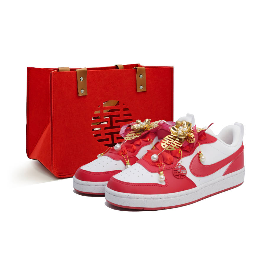 Nike Nike Court Borough Happiness Knot Synthetic Leather Slip Resistant, Abrasion Resistant, Lightweight, Breathable