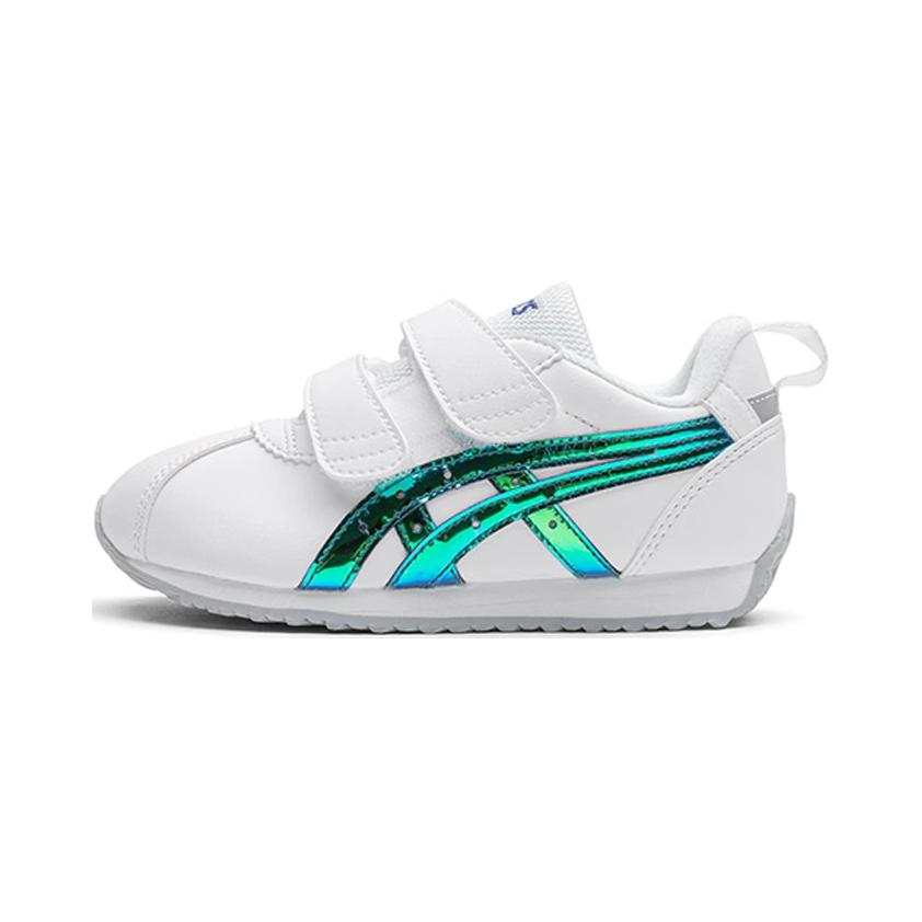 ASICS Cotla Abrasion Resistant Low top Kids Lifestyle Shoes White Green Children Aged 3 7 Years Old