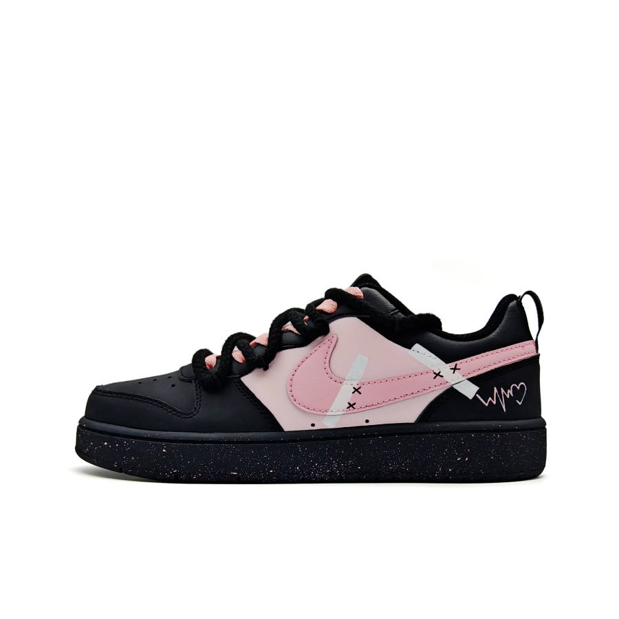 Nike Nike Court Borough Heartfelt Moment Slip Resistant Low top Kids' Skateboarding Shoes Black Teenagers