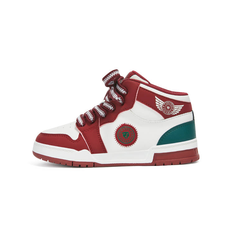 TARANIS Slip Resistant Low top Skateboard Shoes White Red Kids'