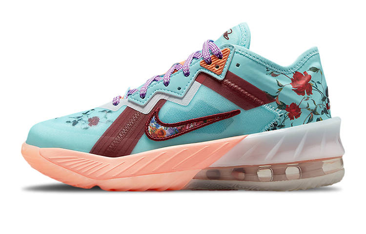 Nike Nike Lebron 18 Low Floral Low top Basketball Shoes Blue Red Unisex