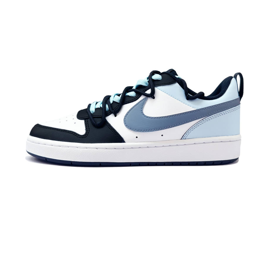 Nike Nike Court Borough Synthetic Leather Breathable Low top Kids' Skateboarding Shoes Light Blue Teenagers
