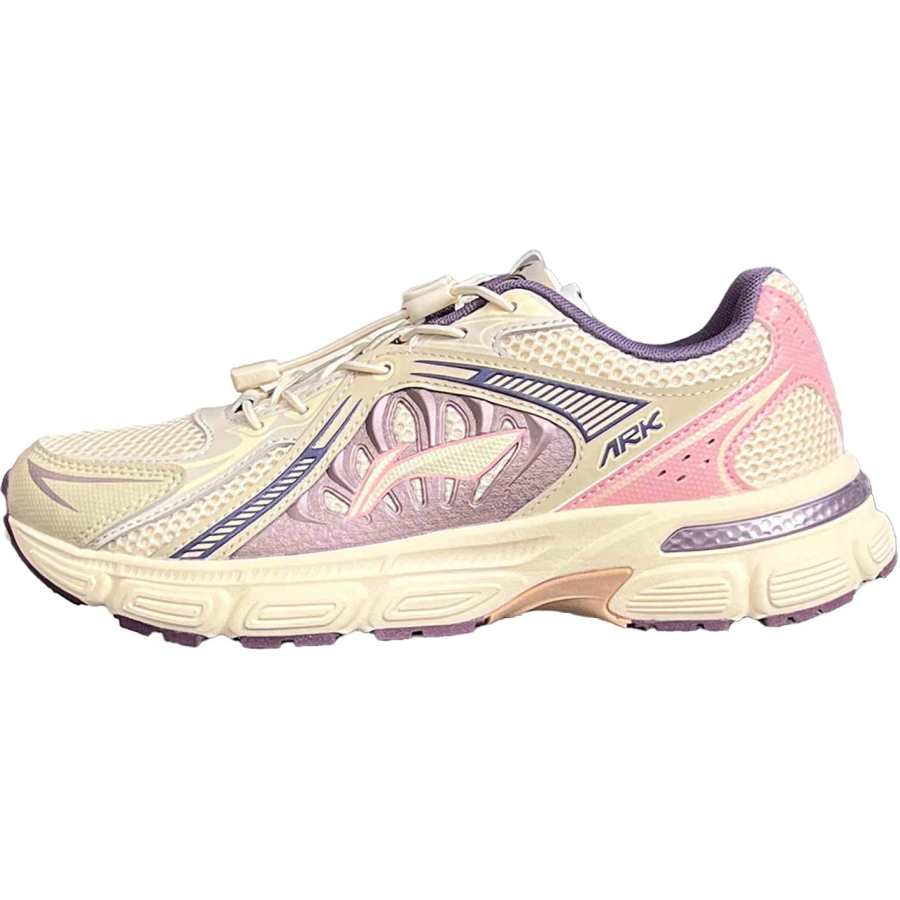 Li-Ning YOUNG Li Ning YOUNG Sportlife Slip Resistant Cushioning Low top Kids Lifestyle Shoes Beige Pink Kids'