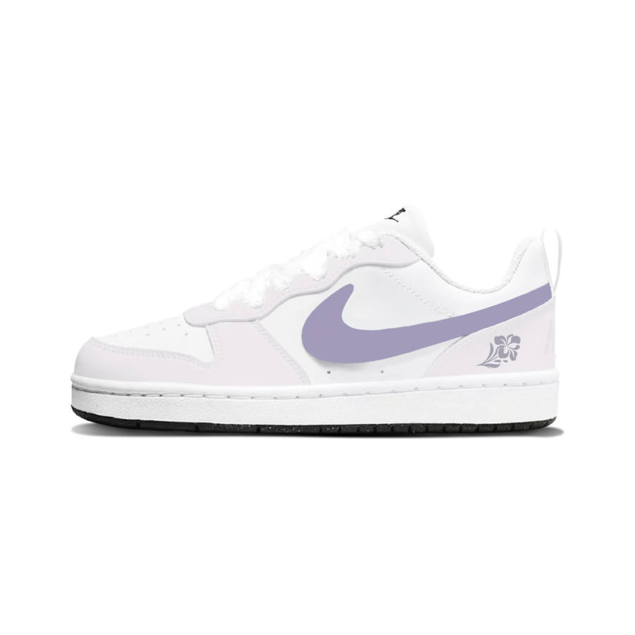 Nike Nike Court Borough Purple Mauve Elegance Synthetic Leather Low top Kids' Skateboarding Shoes White Purple Teenagers