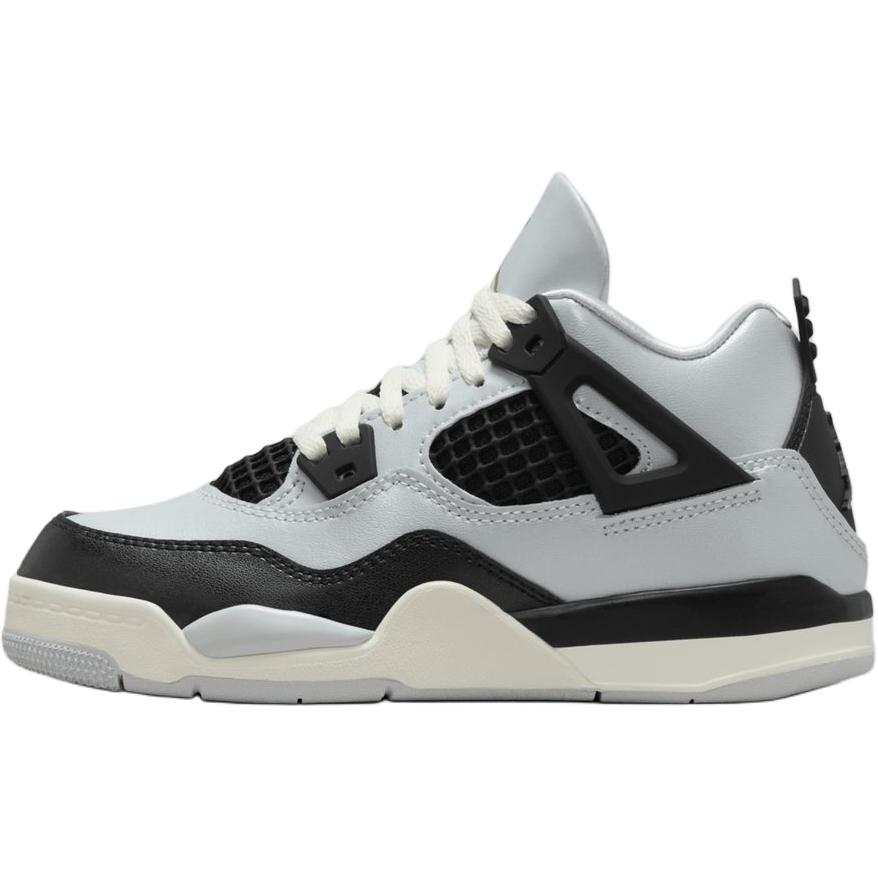 Jordan Jordan Air Jordan 4 Mid top Children's Basketball Shoes Gray Black Children Aged 3 7 Years Old