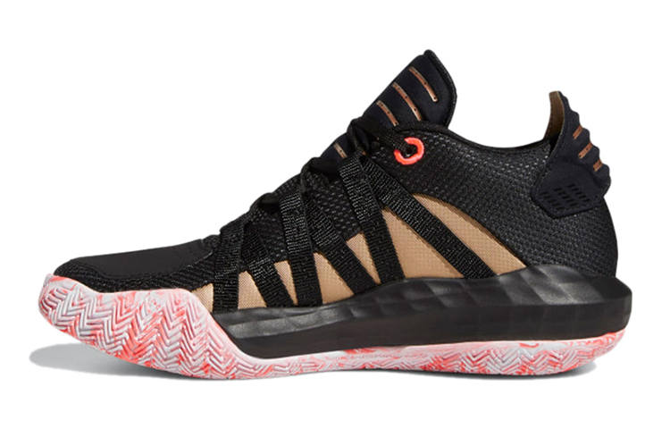 Adidas Adidas Dame 6 J Low top Basketball Shoes Black Gold Teenagers