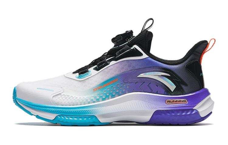 Antakids Anta Ling Feng Versatile Abrasion Resistant Low top Running Shoes White Black Blue Teenagers