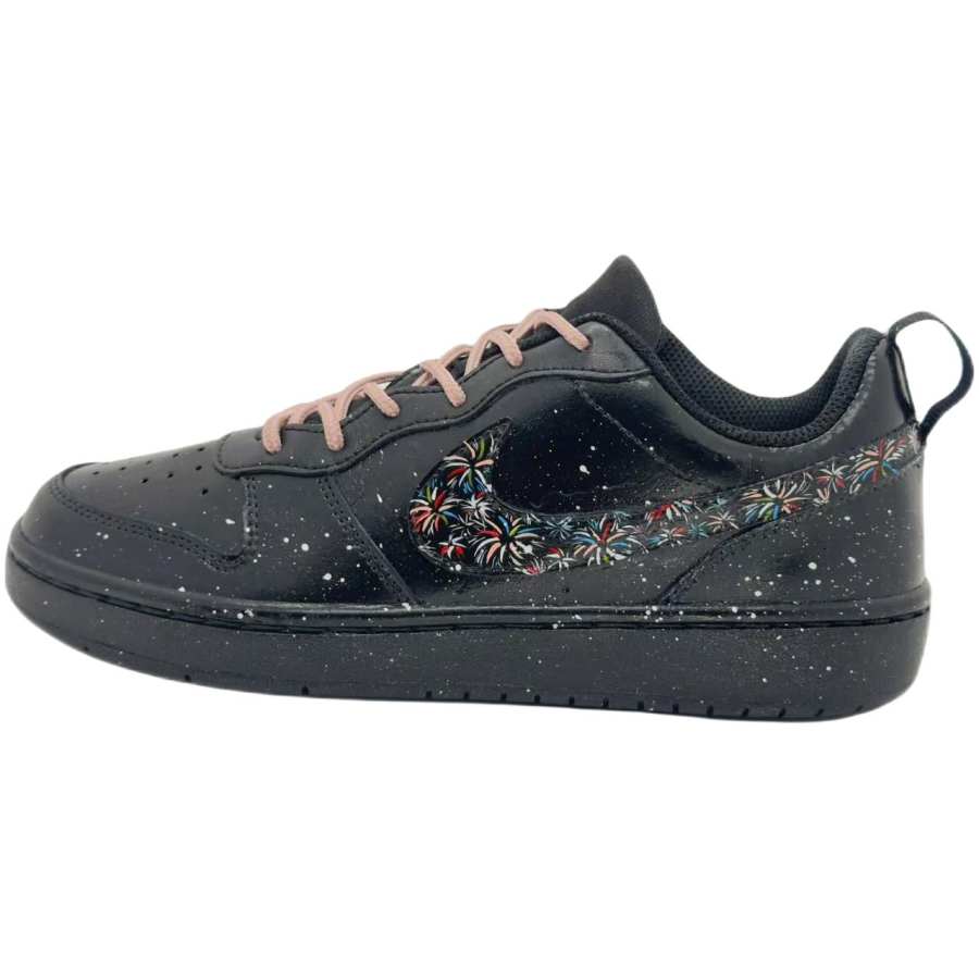Nike Nike Court Borough Firework Synthetic Leather Slip Resistant Abrasion Resistant Low top Kids' Skateboarding Shoes Black