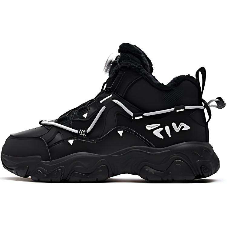 FILA KIDS Comfortable And Lightweight Slip Resistant Thermal Mid top Kids Lifestyle Shoes Black