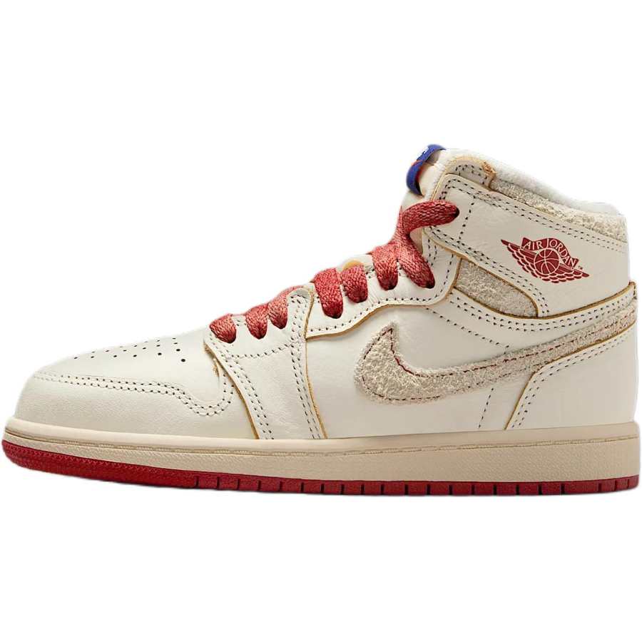 Jordan Jordan Air Jordan 1 Slip Resistant Abrasion Resistant High top Children's Basketball Shoes White