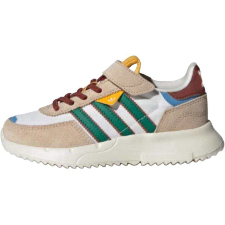 Adidas Originals Retropy F2 Anti-Slip Wear-Resistant Low-Top Kids Lifestyle Shoes White Green Light Umber Kids'