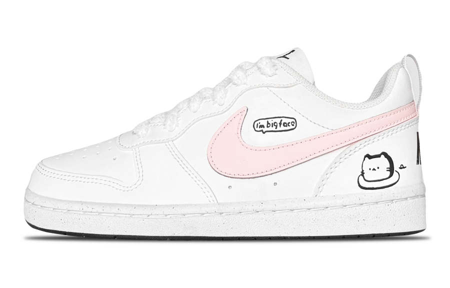 Nike Nike Court Borough Synthetic Leather Low top Kids' Skateboarding Shoes Pink Teenagers