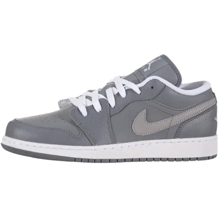Jordan Jordan Air Jordan 1 Leather Low top Kids Lifestyle Shoes Cool Gray Teenagers
