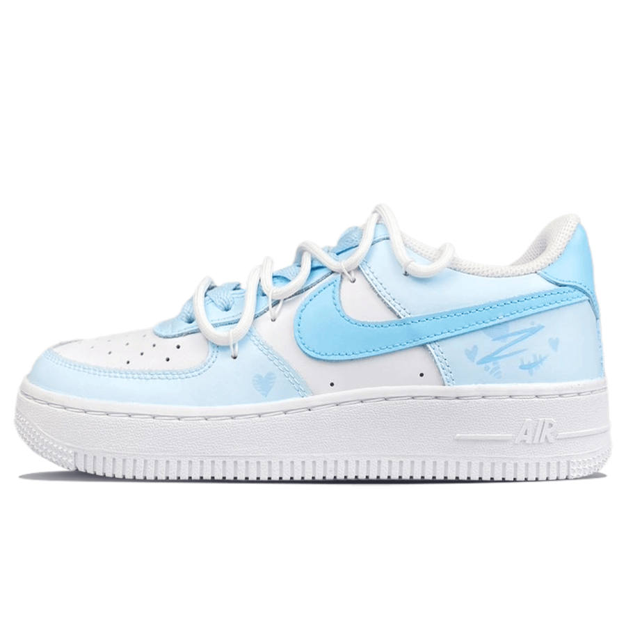Nike Nike Air Force 1 Slip Resistant Cushioning Abrasion Resistant Low top Kids' Skateboarding Shoes White Teenagers