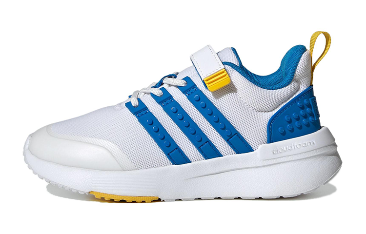 Adidas Neo LEGO x Adidas Neo Racer TR21 Elastic Fabric Abrasion Resistant Low top Kids' Running Shoes White Blue Kids'