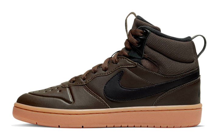Nike Nike Fly By Mid 2 Leather Slip Resistant Cushioning Abrasion Resistant Mid top Skateboard Shoes Dark Brown Unisex