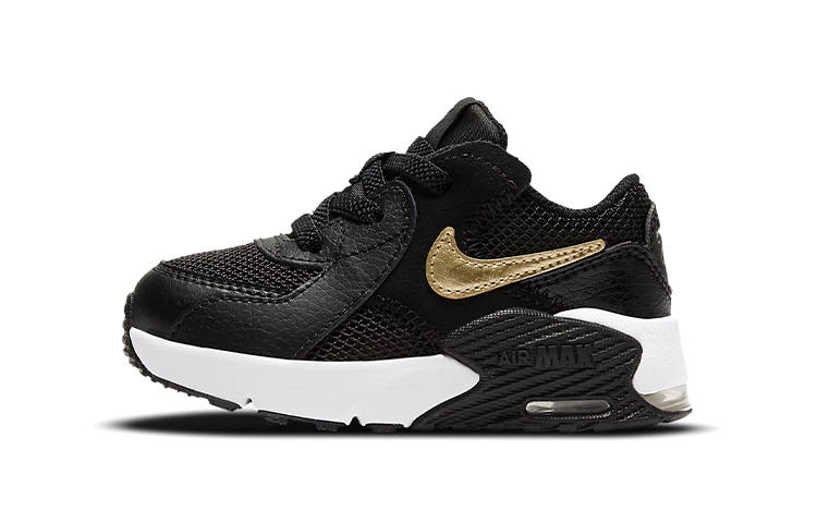 Nike Nike Air Max Excee Abrasion Resistant Mid top Toddler Shoes Black Gold Infant And Toddler