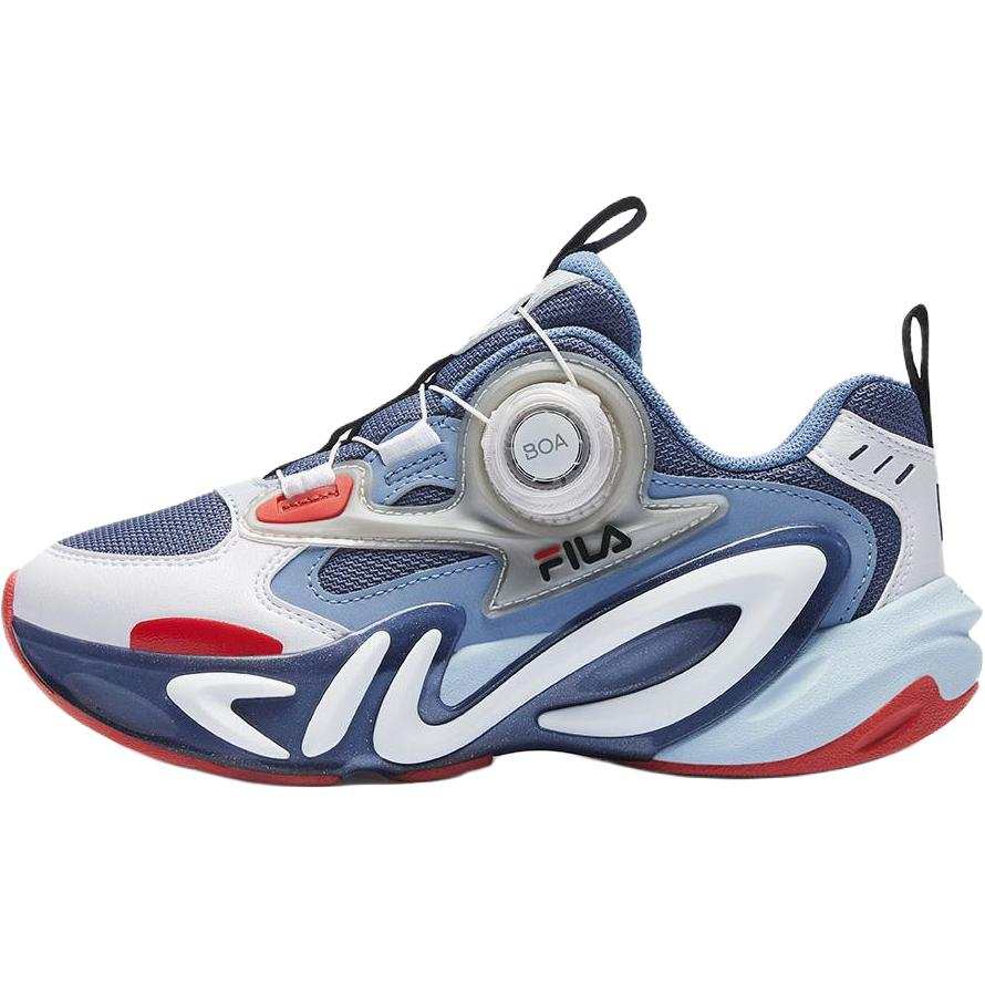 FILA KIDS Classic Lifestyle Slip Resistant Abrasion Resistant Low top Kids' Running Shoes Dark Gray Blue Teenagers