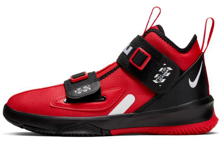 Nike Nike Zoom Soldier 13 Slip Resistant Cushioning Abrasion Resistant Mid top Performance Basketball Shoes Black Red Unisex