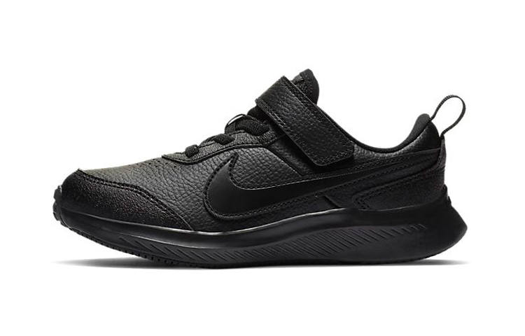 Nike Nike Varsity Leather Low top Sports Casual Shoes Pure Black Children Aged 3 7 Years Old