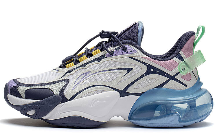 Li-Ning YOUNG Li Ning YOUNG Round Nebula Comfortable Low top Casual Shoes White Blue Unisex
