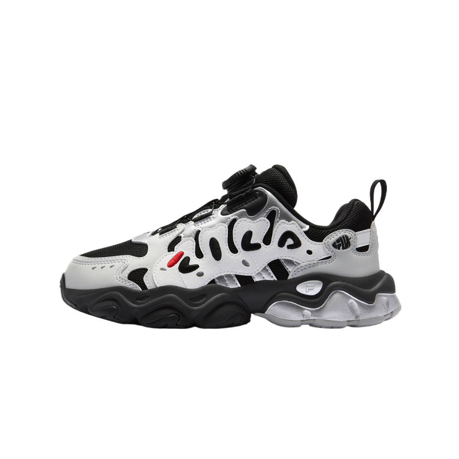 FILA KIDS Synthetic Leather, Textile Low top Kids' Running Shoes Black/Yellow Dull Gray Kids'