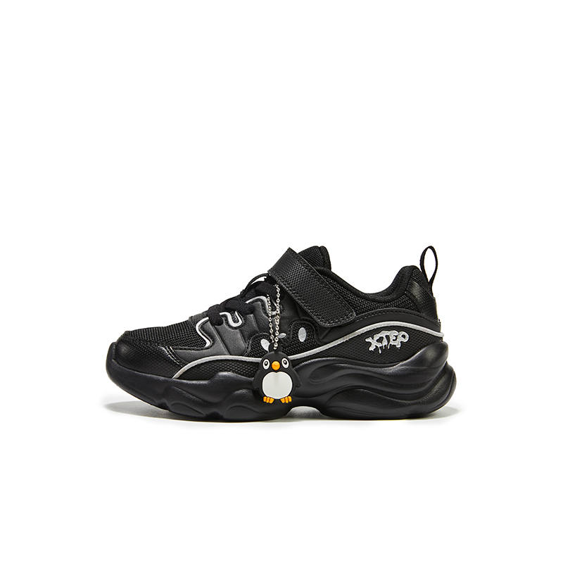 XTEP Abrasion Resistant Low top Kids Lifestyle Shoes Black Kids'