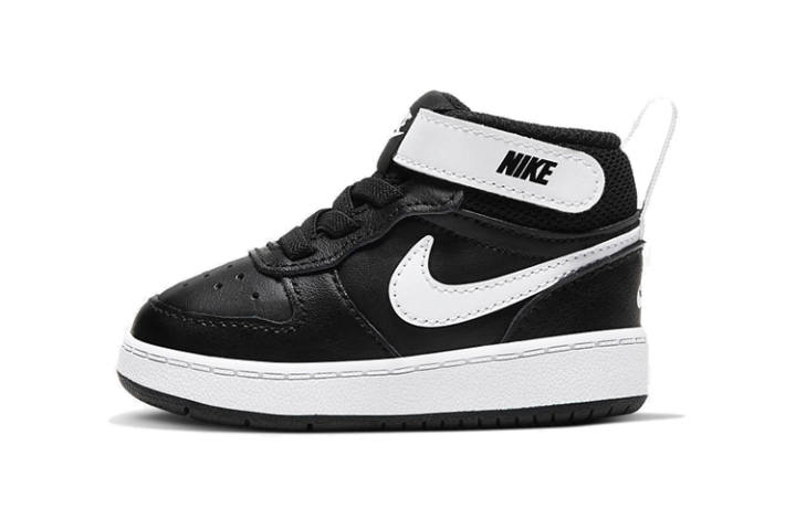 Nike Nike Court Borough Leather Support High top Skateboard Shoes Black White Infant And Toddler