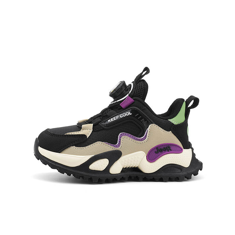 Jeep Abrasion Resistant Abrasion Resistant Low top Kids' Running Shoes Black Purple Kids'