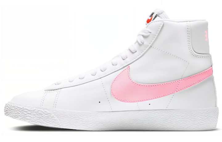 Nike Nike Blazer Mid top Skateboard Shoes White Pink Unisex