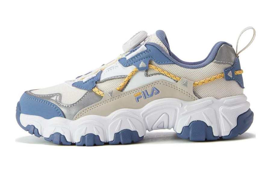 FILA KIDS Slip Resistant Abrasion Resistant Low top Kids' Running Shoes White Blue