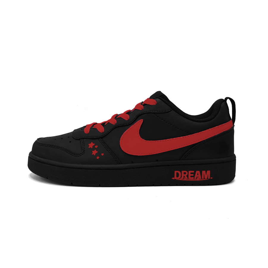 Nike Nike Court Borough Dream Chasers Leather Slip Resistant Abrasion Resistant Low top Kids' Skateboarding Shoes Red Kids'
