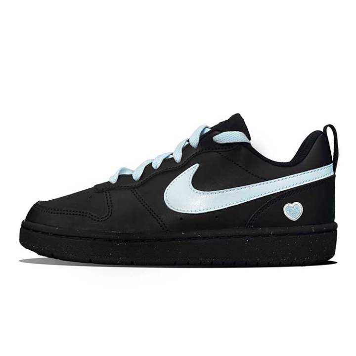 Nike Nike Court Borough Leather Slip Resistant Skateboard Shoes Black Kids'