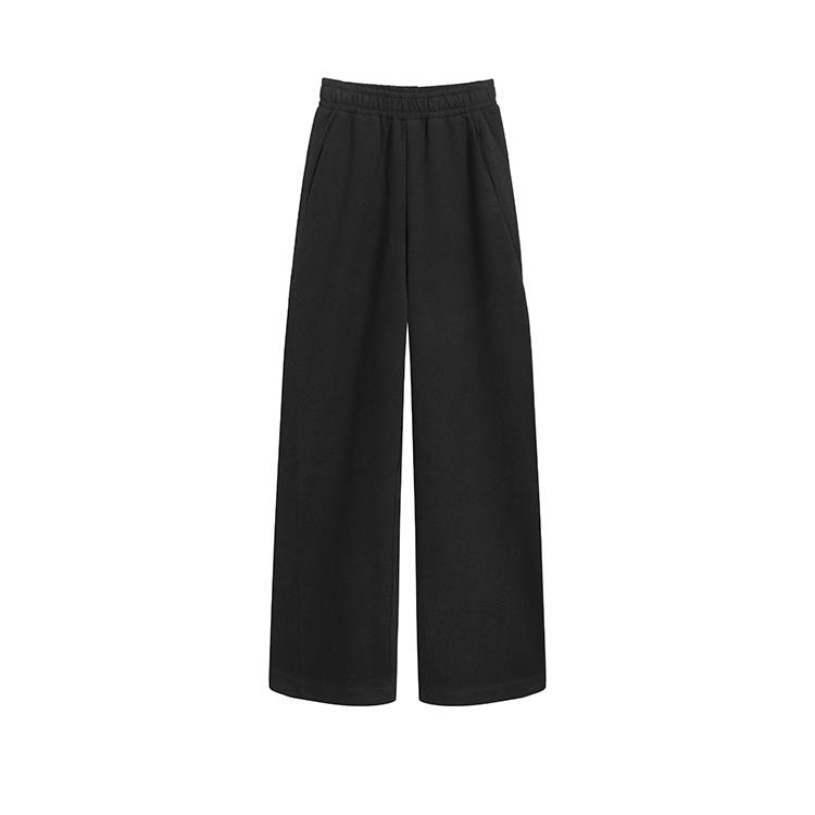 MOMMANWA Casual Pants Women's Black Moderate Wide Leg Pants
