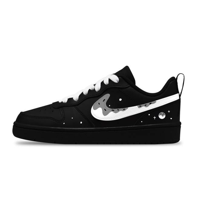 Nike Nike Court Borough Black Sesame Cake Leather Slip Resistant Abrasion Resistant Kids' Skateboarding Shoes Unisex
