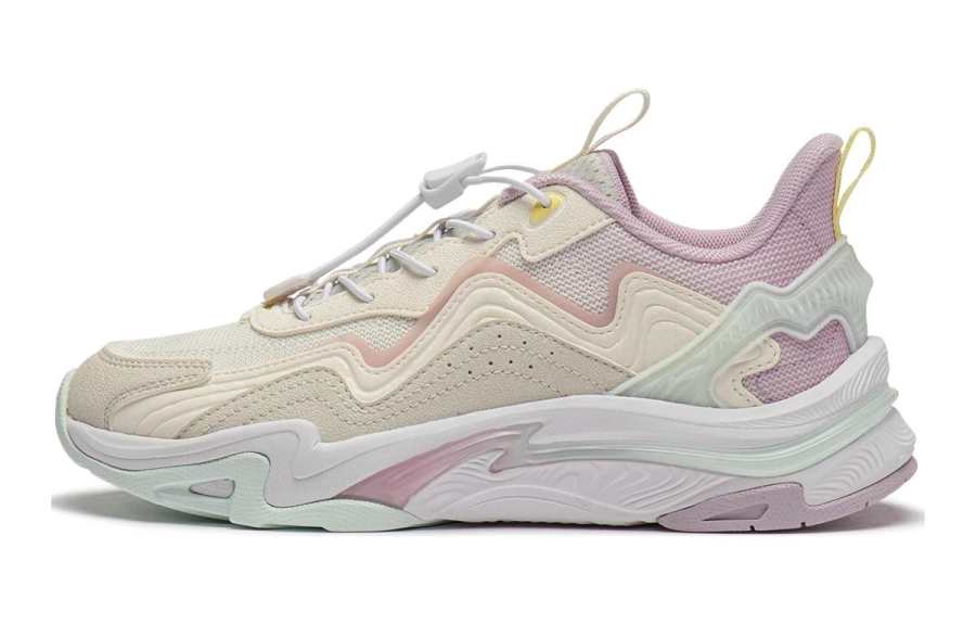Li-Ning YOUNG Li Ning YOUNG Synthetic Leather, Textile Low top Casual Shoes Pink White Unisex