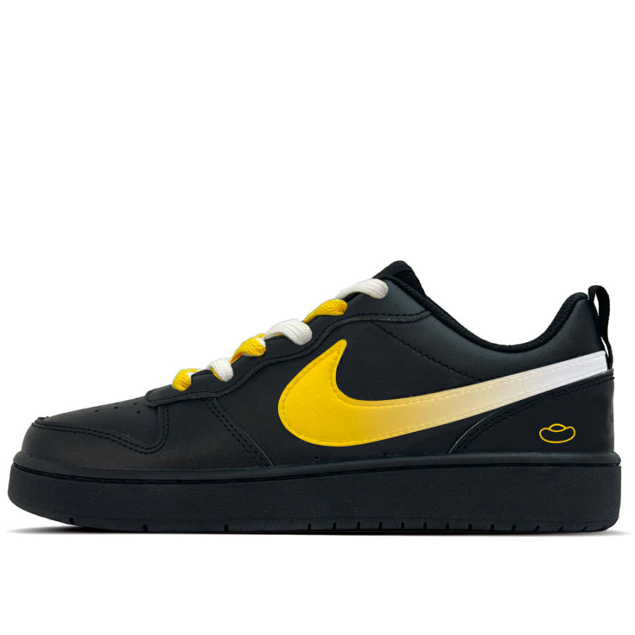 Nike Nike Court Borough Sunset Sweet Star Leather Slip Resistant Abrasion Resistant Low top Kids' Skateboarding Shoes Black