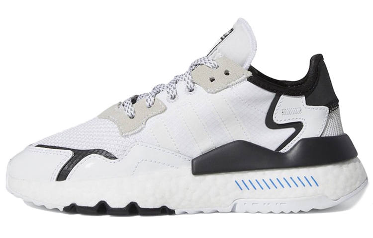 Adidas Originals Nite Jogger Abrasion Resistant Mid top Kids Lifestyle Shoes White Black Teenagers